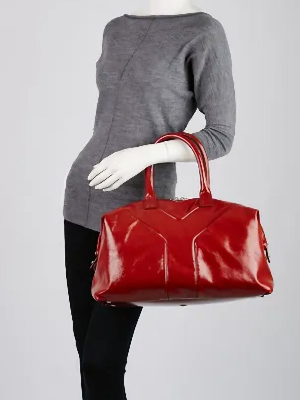 Yves Saint Laurent Red Patent Leather Tote